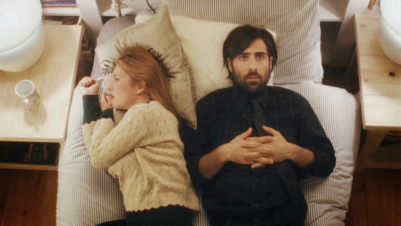 Listen Up Philip | Alex Ross Perry Listen Up Philip film still. Jason Schwartzman and Elisabeth Moss lie in bed, seen from above. Indie film.