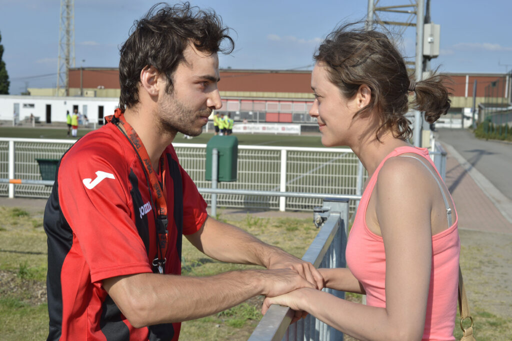 Marion Cotillard and Fabrizio Rongione in Two Days, One Night movie.