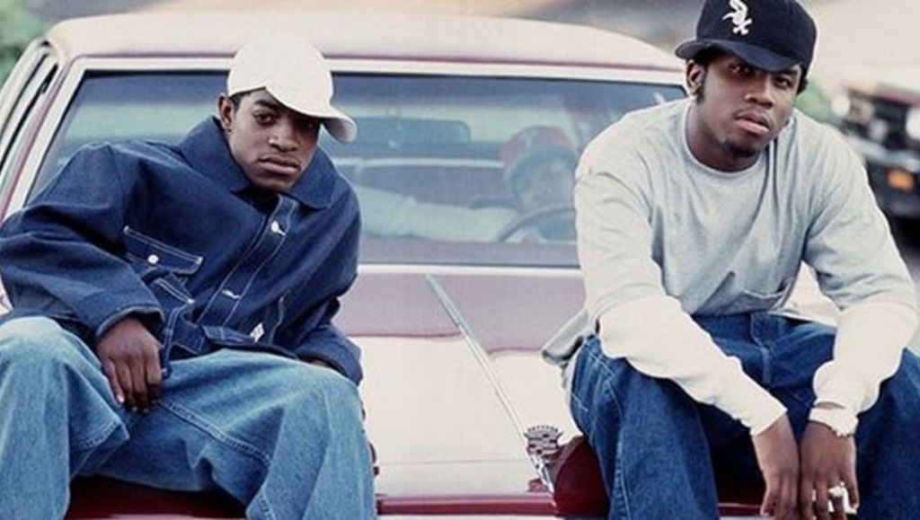 Outkast ATLiens album art. André 3000 and Big Boi on a car. 90s hip-hop.