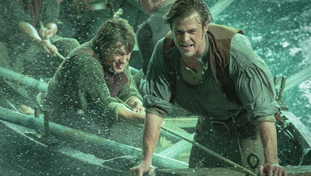 In the Heart of the Sea | Ron Howard In the Heart of the Sea movie scene: Chris Hemsworth and crew struggle against the ocean's fury.