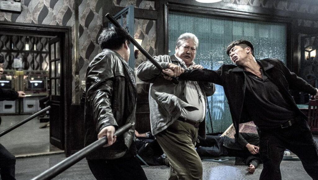 My Beloved Bodyguard, New York Asian Film Festival 2016. Action scene with men fighting with batons.