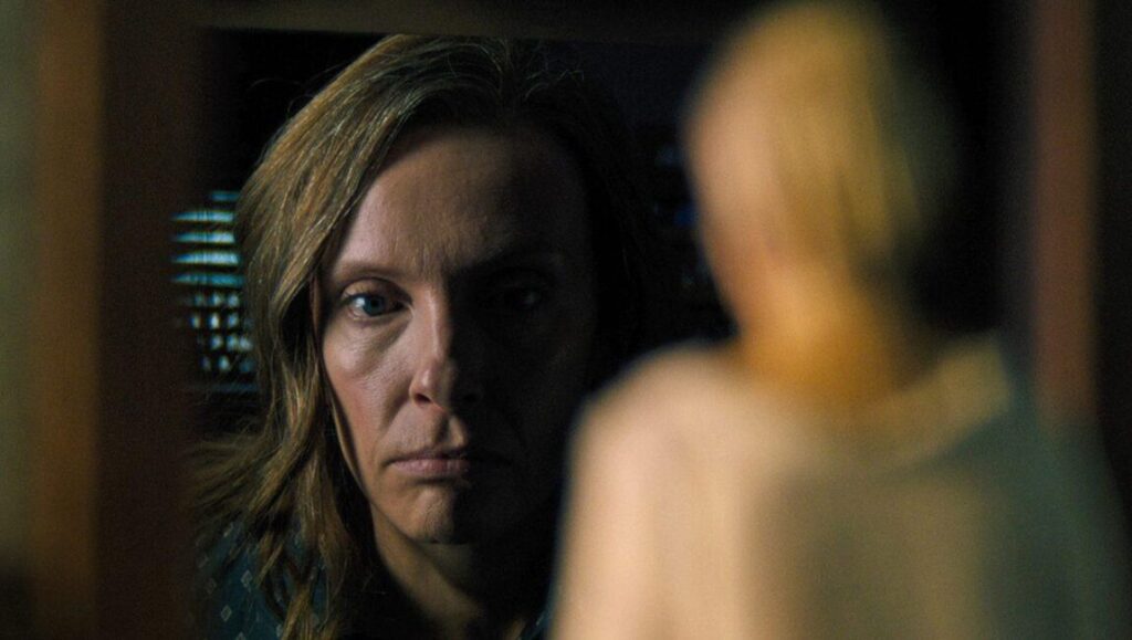 Toni Collette in Hereditary, directed by Ari Aster. Intense, unsettling horror film.