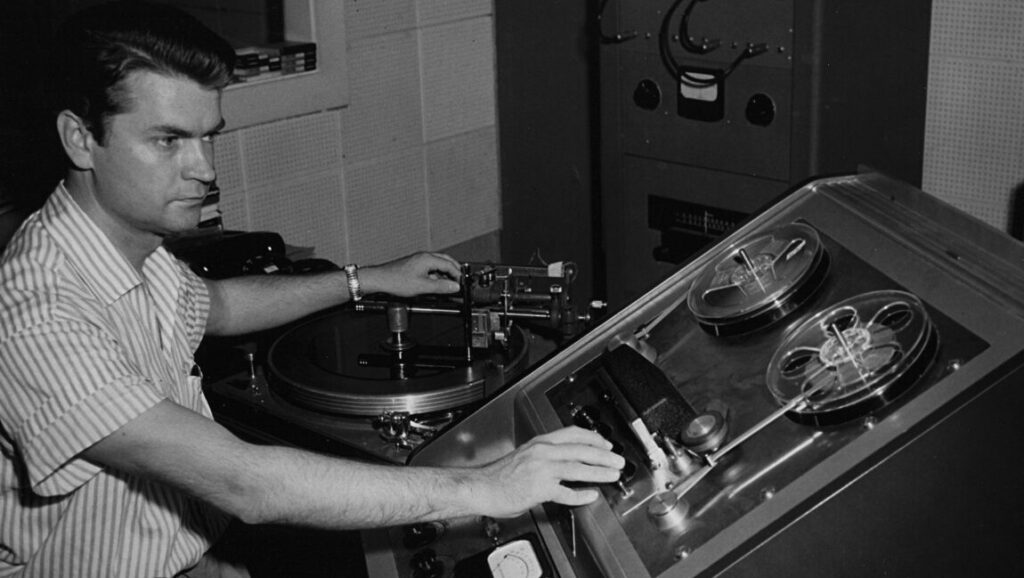 Sam Phillips | Sam Phillips: The Man Who Invented Rock ’N’ Roll Sam Phillips, Rock 'N' Roll Inventor. Black and white image of Phillips with recording equipment.