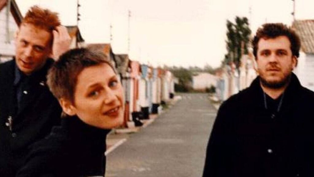Cocteau Twins Treasure era promo shot. Elizabeth Fraser, Robin Guthrie, Simon Raymonde.