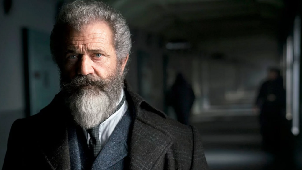 The Professor and the Madman | Farhad Safinia Mel Gibson in The Professor and the Madman movie. Professor with a beard.