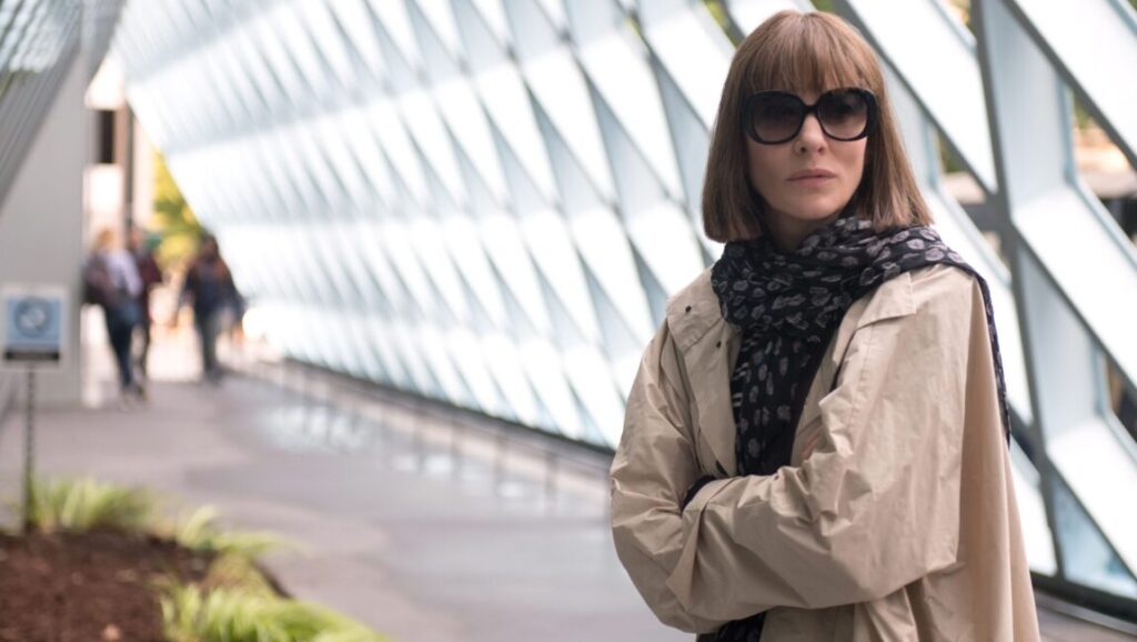 Where’d You Go, Bernadette? | Richard Linklater Cate Blanchett as Bernadette in Where'd You Go, Bernadette? movie. She wears sunglasses, a scarf, and a trench coat.