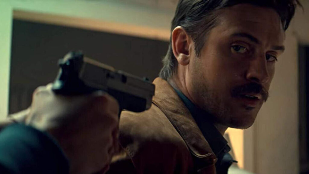 In the Shadow of the Moon | Jim Mickle In the Shadow of the Moon scene: Boyd Holbrook aims a gun. Jim Mickle film.