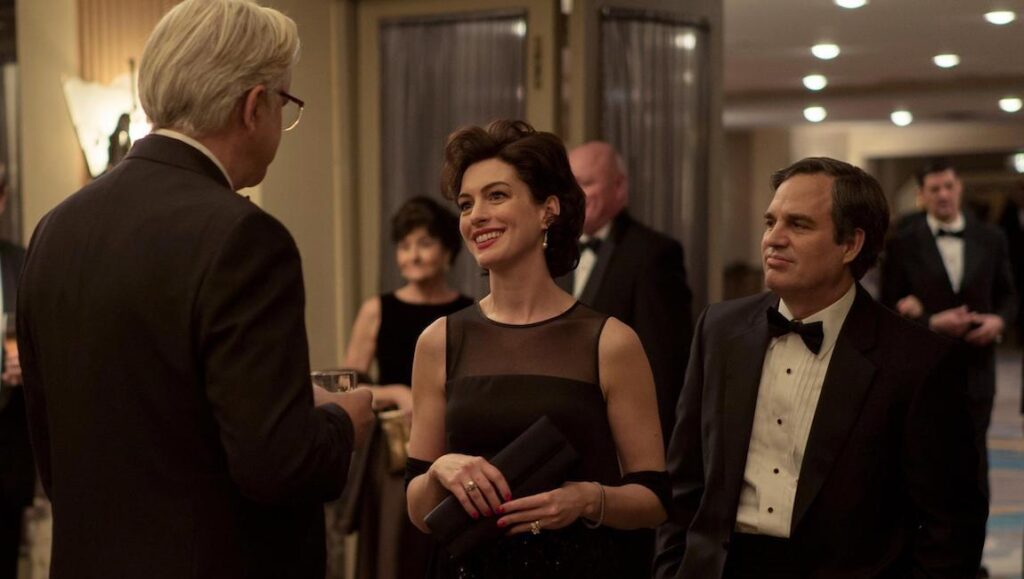 Anne Hathaway and Mark Ruffalo in Dark Waters film premiere. Cast members at event.