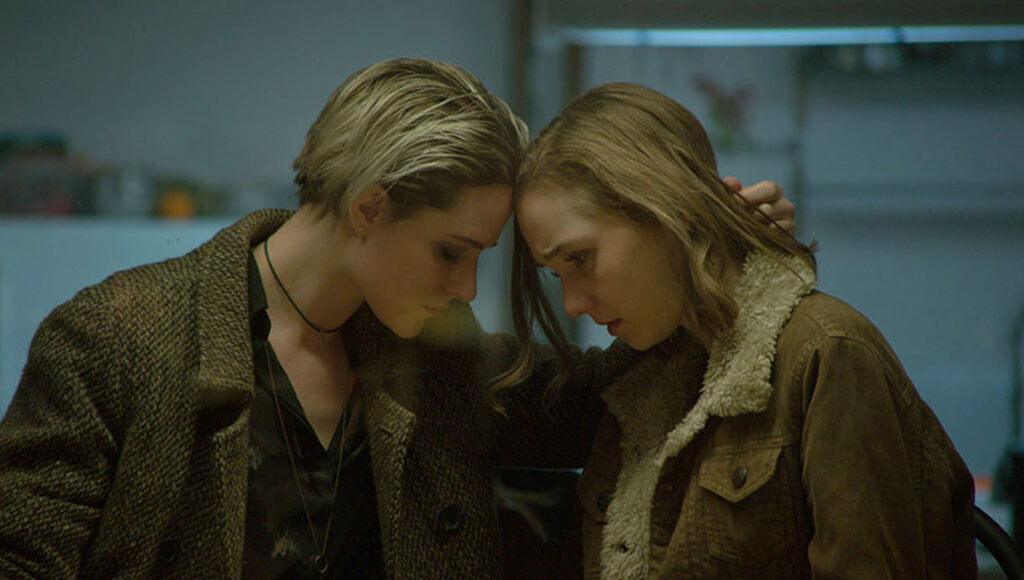 Allure movie still. Two women with heads touching. Carlos & Jason Sanchez film.