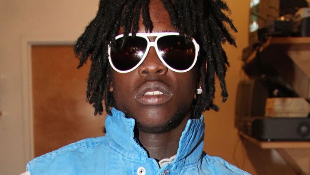 Chief Keef & Zaytoven | GloToven Chief Keef portrait. Rapper with dreadlocks and white sunglasses. GloToven artist.