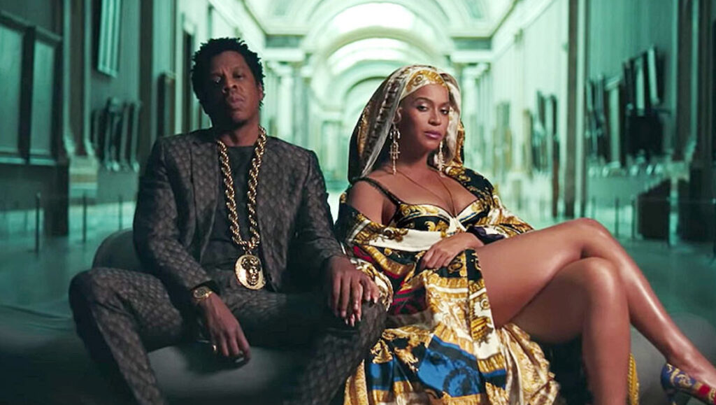 The Carters, Beyoncé and Jay-Z, in Louvre Museum for Everything is Love album.