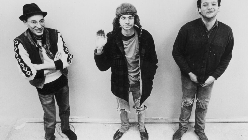 Big Black band photo. Songs About Fucking album art. Greg Ginn, Steve Albini, and Jeff Pezzati. Black and white.