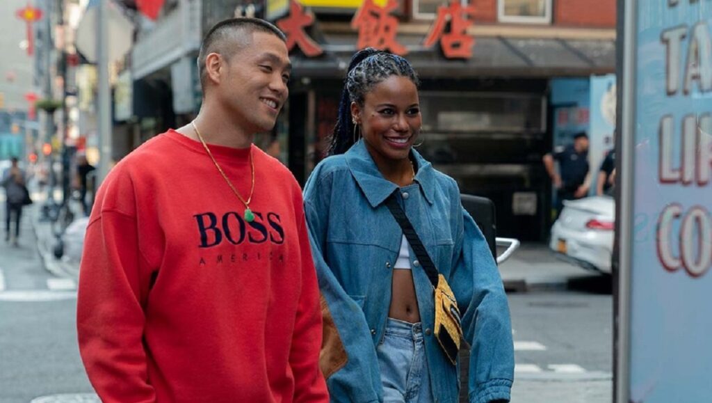 Boogie | Eddie Huang Boogie movie still. Eddie Huang film scene with Taylor Takahashi and Taylour Paige in New York City.
