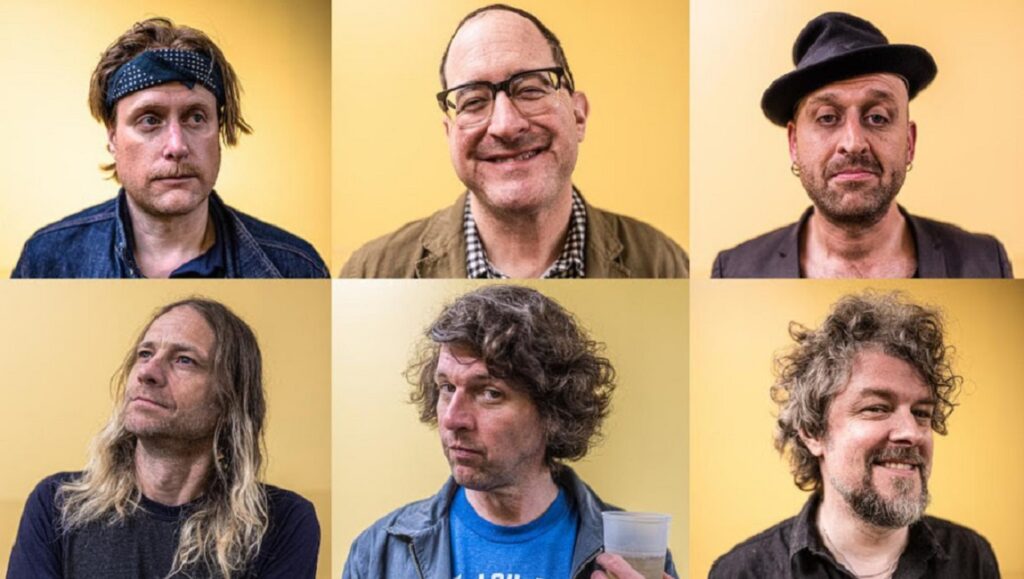 The Hold Steady band members' portraits. American rock band from Brooklyn, NY. Indie rock band.