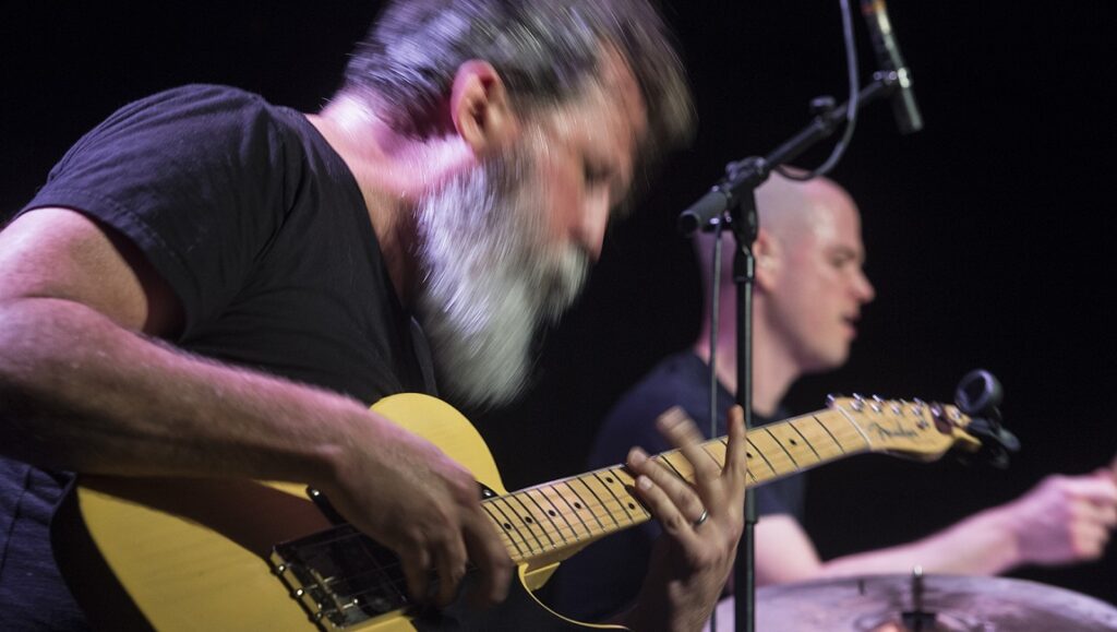 Adult Mom's Driver album: Orcutt plays guitar live with Corsano on drums. Indie rock music performance.