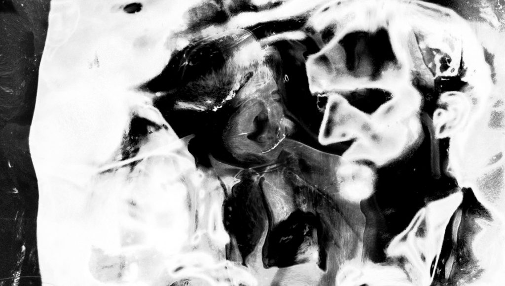 Fat Chance | Stephen Broomer Abstract portrait in black and white. Film still with a profile of a man.