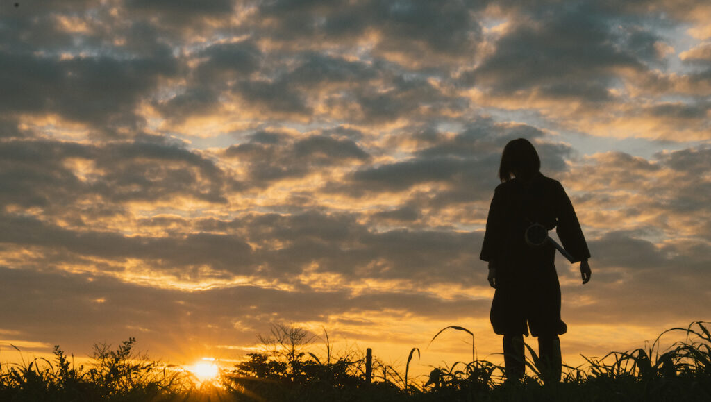NYAFF 2021 — Dispatch 4: Ninja Girl, Snowball, Snakehead Silhouette of Ninja Girl at sunset. NYAFF 2021 film still.