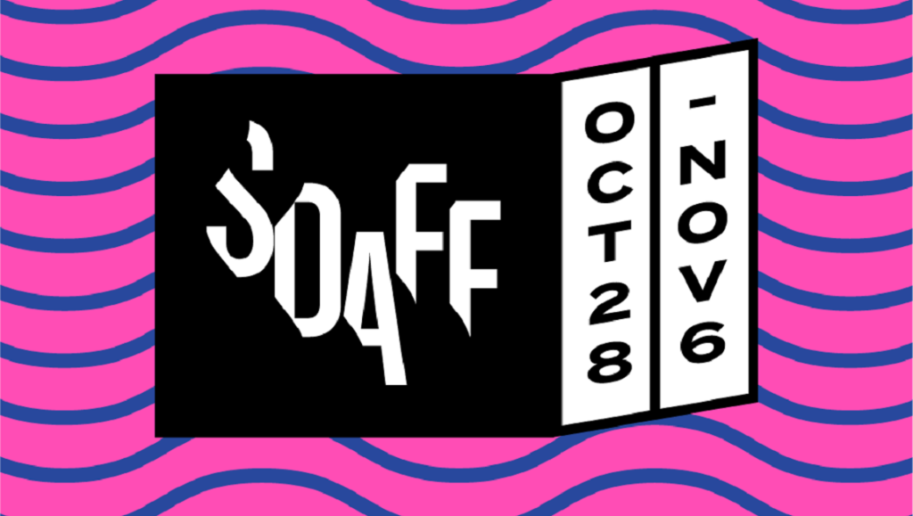 SDAFF 2021 logo. San Diego Asian Film Festival, Oct 28-Nov 6. Arts and culture event.