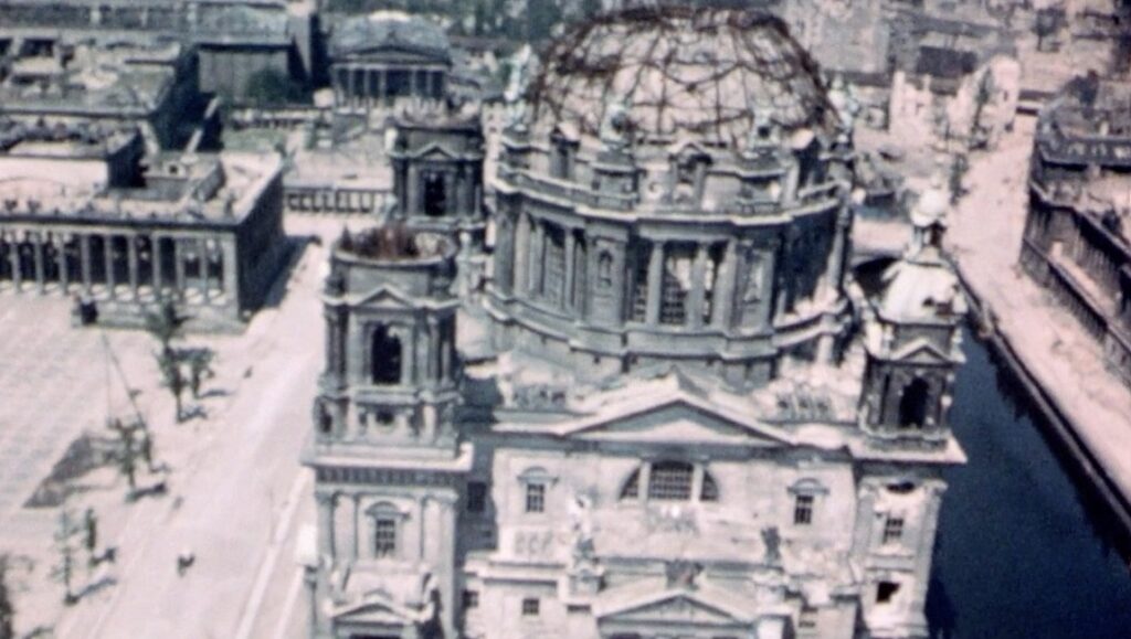 Berlin Cathedral destruction after WWII, featured in Sergei Loznitsa's The Natural History of Destruction.
