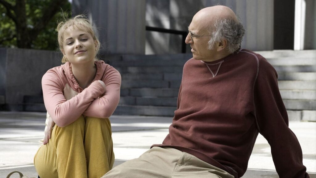Whatever Works movie still. Evan Rachel Wood and Larry David in a Woody Allen film.