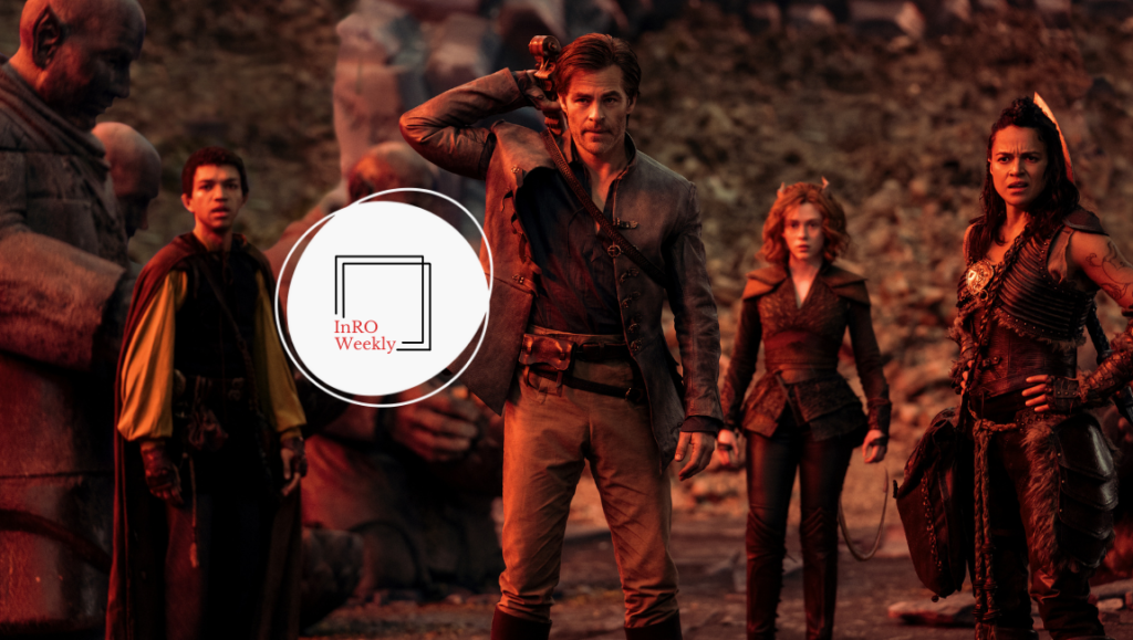 InRO Weekly magazine cover featuring Dungeons & Dragons: Honor Among Thieves cast. Fantasy adventure film.