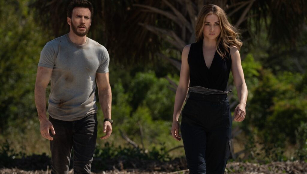 Chris Evans and Ana de Armas in Ghosted, an Apple TV+ action-adventure movie.