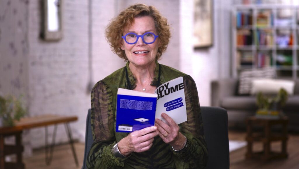 Judy Blume Forever — Davina Pardo & Leah Wolchok Judy Blume holds her book. Are You There God? It's Me, Margaret. author. Forever documentary.