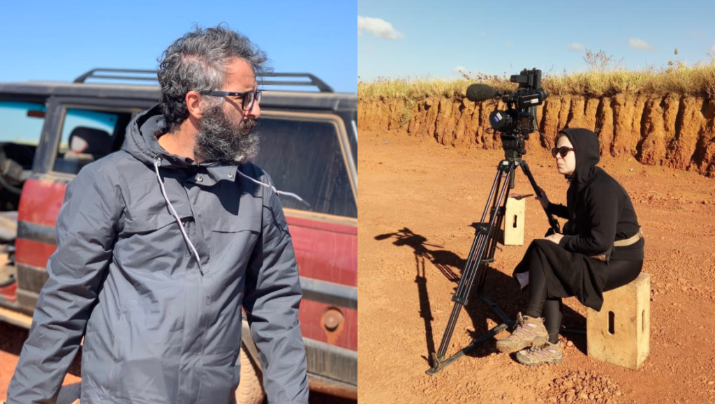 Adirley Queirós and Joana Pimenta: Bodies of Dissent film conversation. Filmmakers on location with camera equipment.
