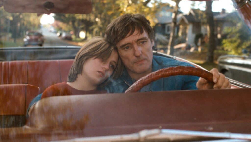 Dennis Hopper in Out of the Blue movie. Father and daughter in a car.