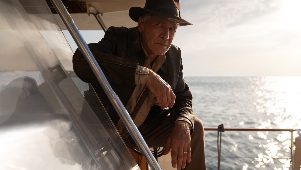 Harrison Ford as Indiana Jones in Indiana Jones and the Dial of Destiny movie.