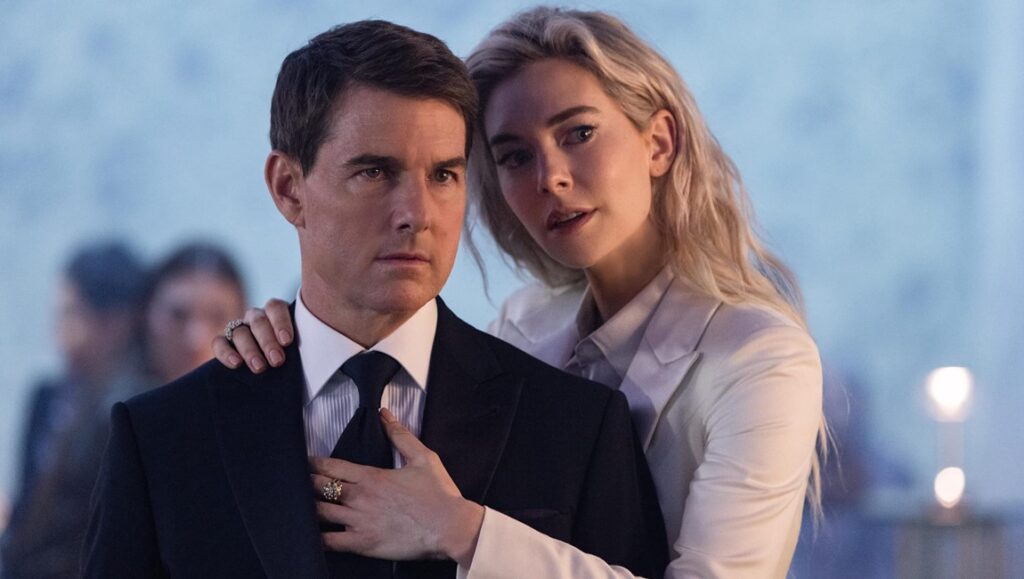 Tom Cruise and Hayley Atwell in Mission: Impossible — Dead Reckoning, Part One.