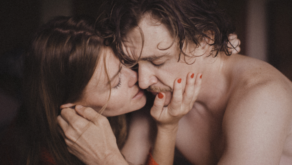Mother, May I? — Laurence Vannicelli Mother May I movie scene: Couple embracing, faces close. Romantic moment, dark sky films.