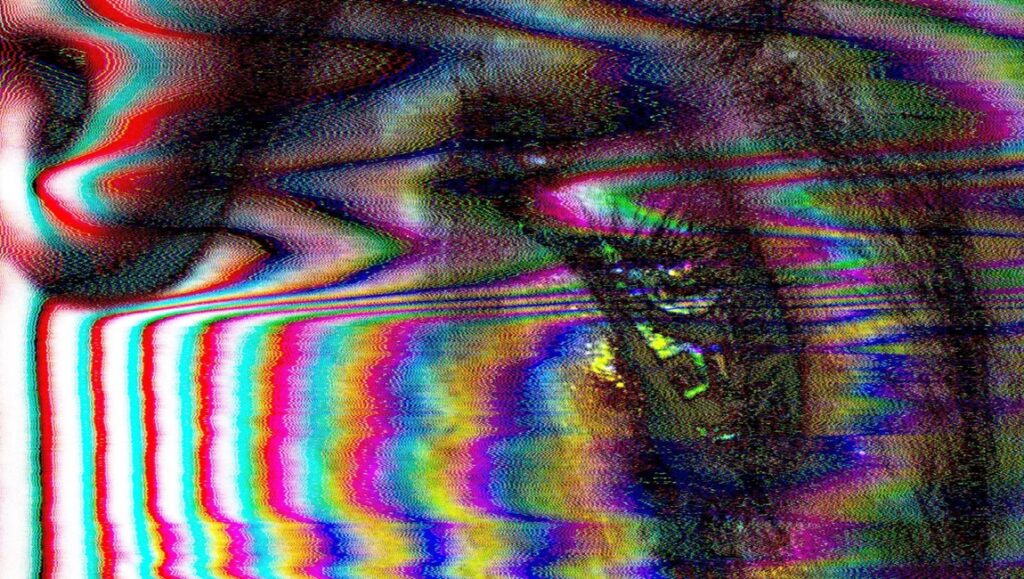 Abstract image with glitch art effect. Colorful wavy lines and distorted patterns. IFFR 2024.