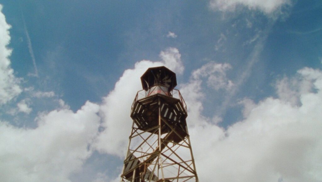 Republic Jin Jiang review: Metal tower against a cloudy sky. CASKFILMS direct action still.