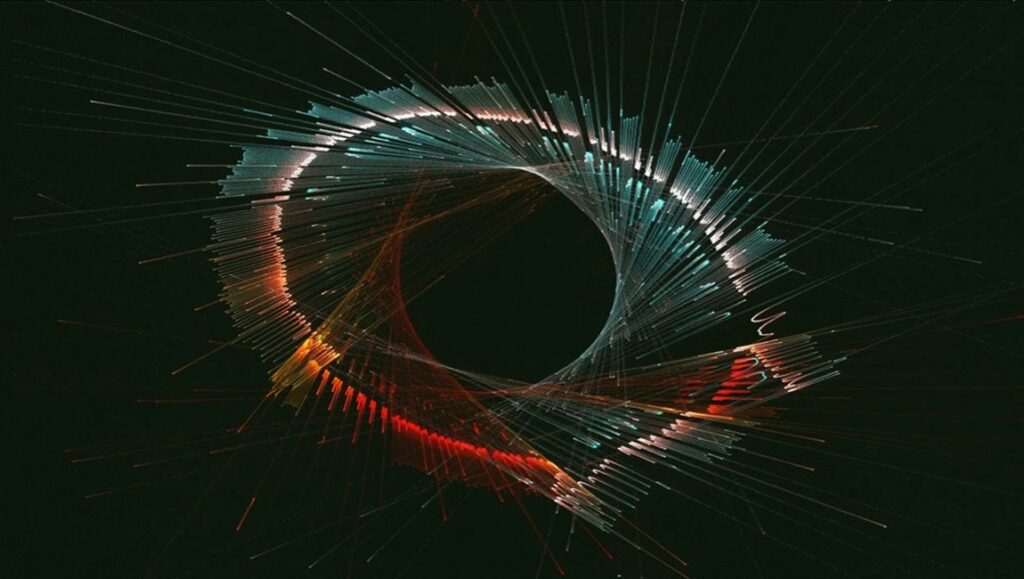 Abstract digital art for Tsai Ming-liang's Abiding Nowhere film review. Prismatic Ground '24.