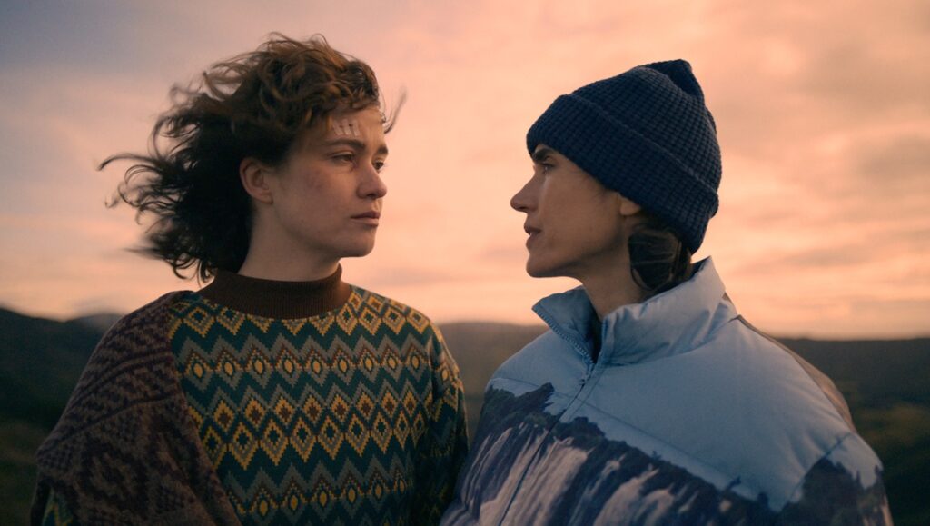 Alice Englert and Jennifer Connelly in Bad Behaviour movie scene.