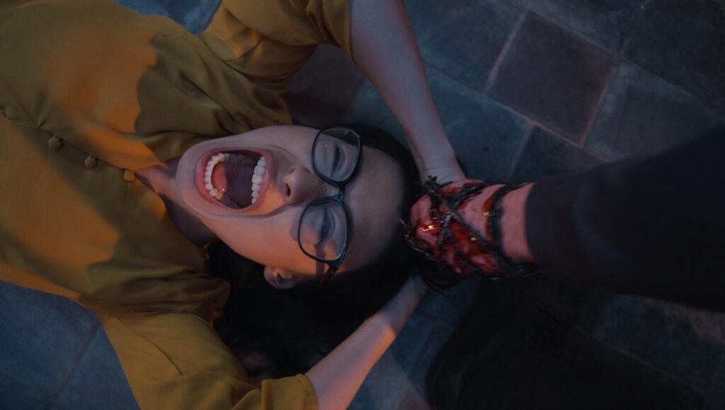 Screaming woman, glasses, bloody foot. Stream movie review.