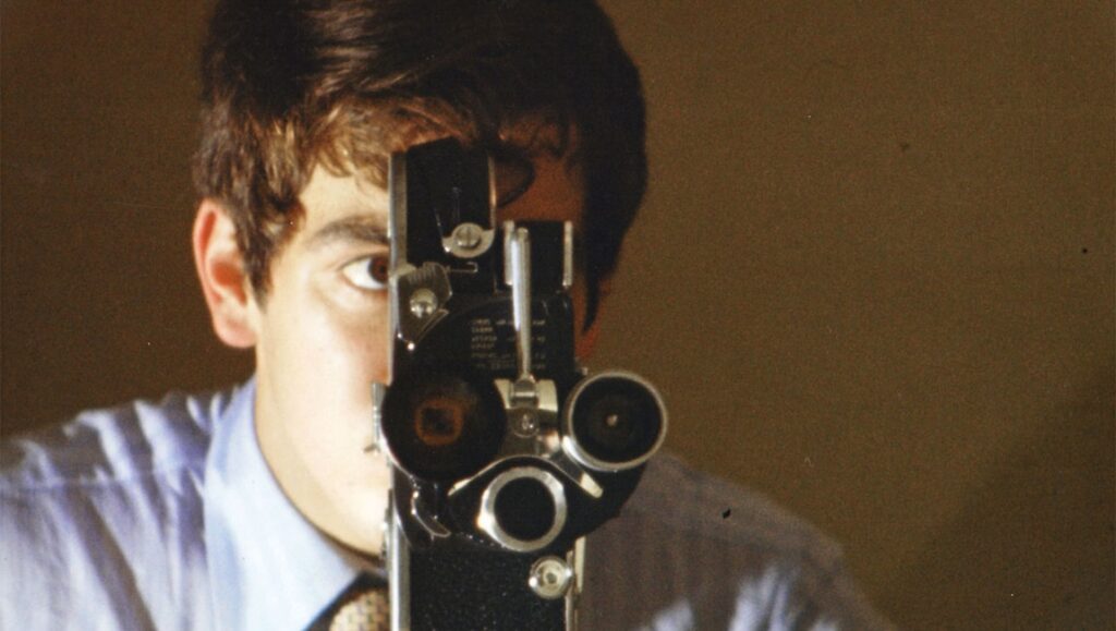 Robert Beavers film retrospective. Man with vintage film camera. Anthology Film Archives. Experimental film.