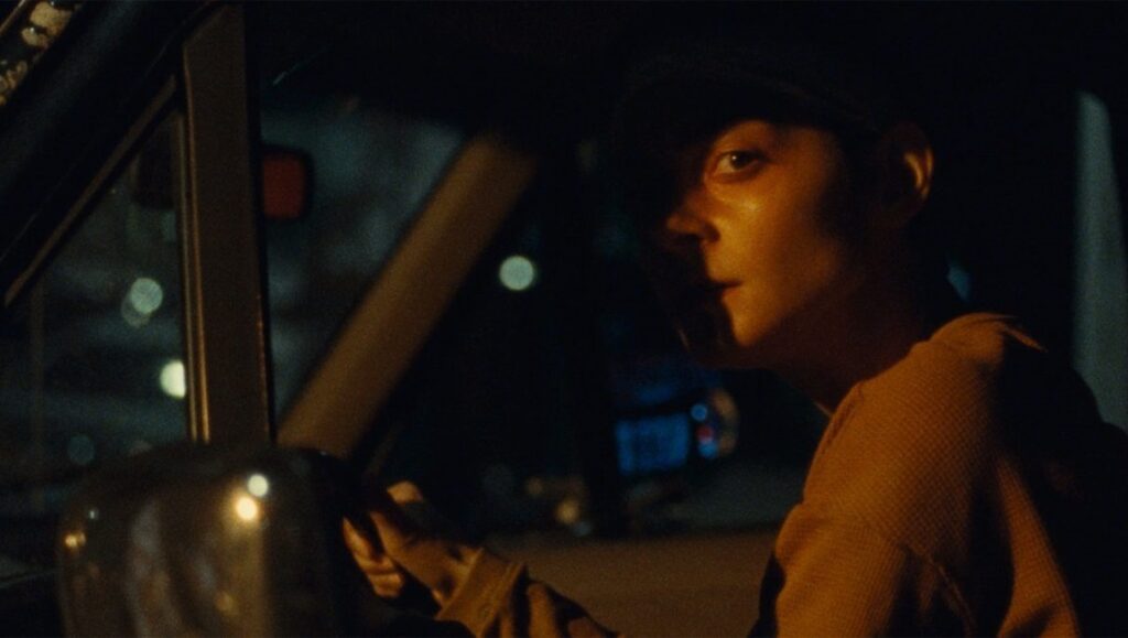 Gazer film still from New/Next Film Fest 2024. Man in car at night. Indie film.