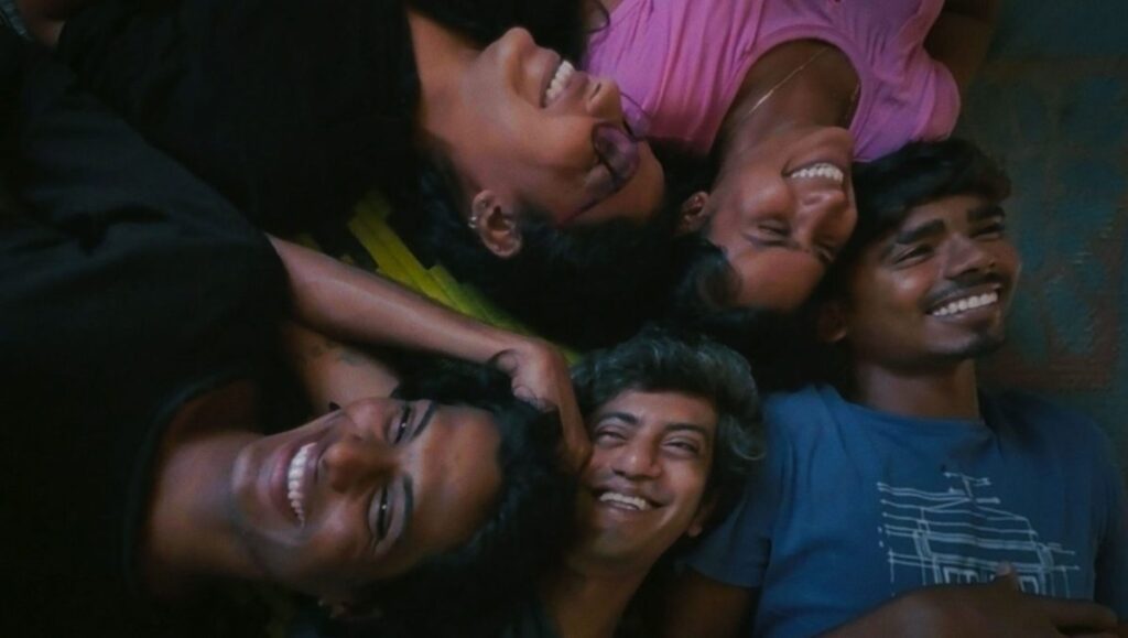 New/Next Film Fest 2024 — Eephus, Rap World, Gazer Human Surge 3 film still. New/Next Film Fest 2024: Eephus, Rap World, Gazer. Group of smiling young adults.