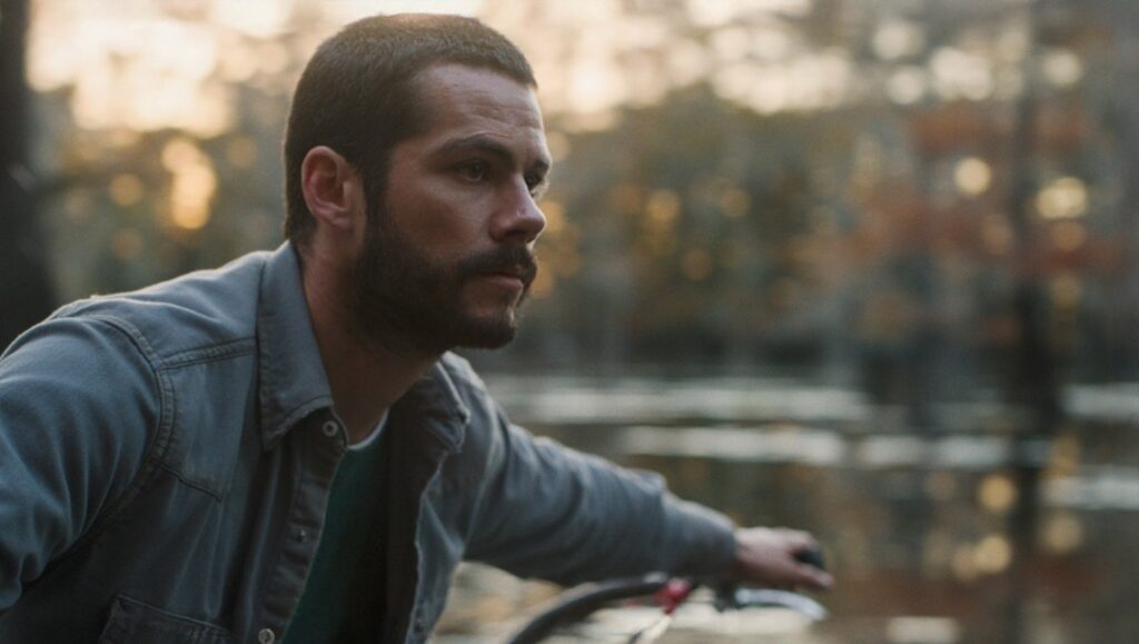 Dylan O'Brien in Caddo Lake. A dramatic scene from the thriller movie. Review of Celine Held and Logan George film.