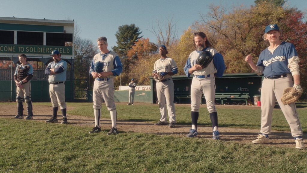 Eephus film still: Baseball team Riverdogs at Soldiers Field. New Film Fest 2024.
