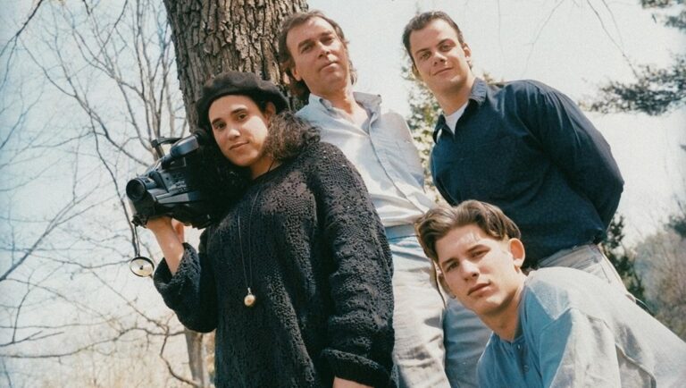 Middletown film still. Group of young filmmakers with video camera. Doc Fortnight 2025.