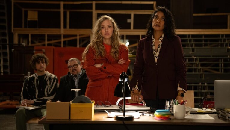 Amanda Seyfried in Seven Veils movie. Cast and crew at a table read. New XYZ Films production. Variance Films distribution.