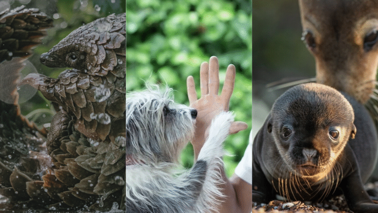 Animal docs review: Pangolin, Kulu's Journey; Sea Lions of the Galapagos; Pets. Pangolin, dog, and baby sea lion.