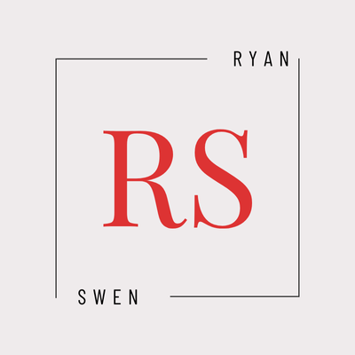 Red RS logo with Ryan and Swen names. Modern, simple design.