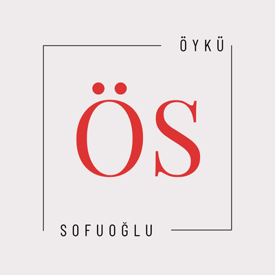 Öykü Sofuoğlu logo. Red ÖS letters in a square frame. Modern brand design.