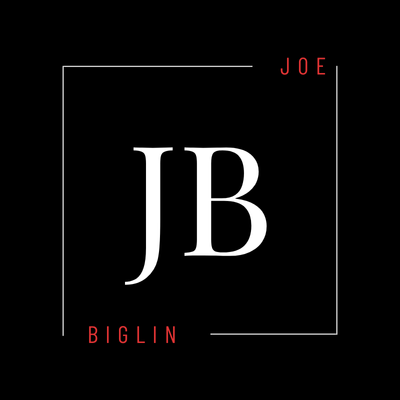 Joe Biglin logo. JB initials in white, framed on black background. Simple, modern design.